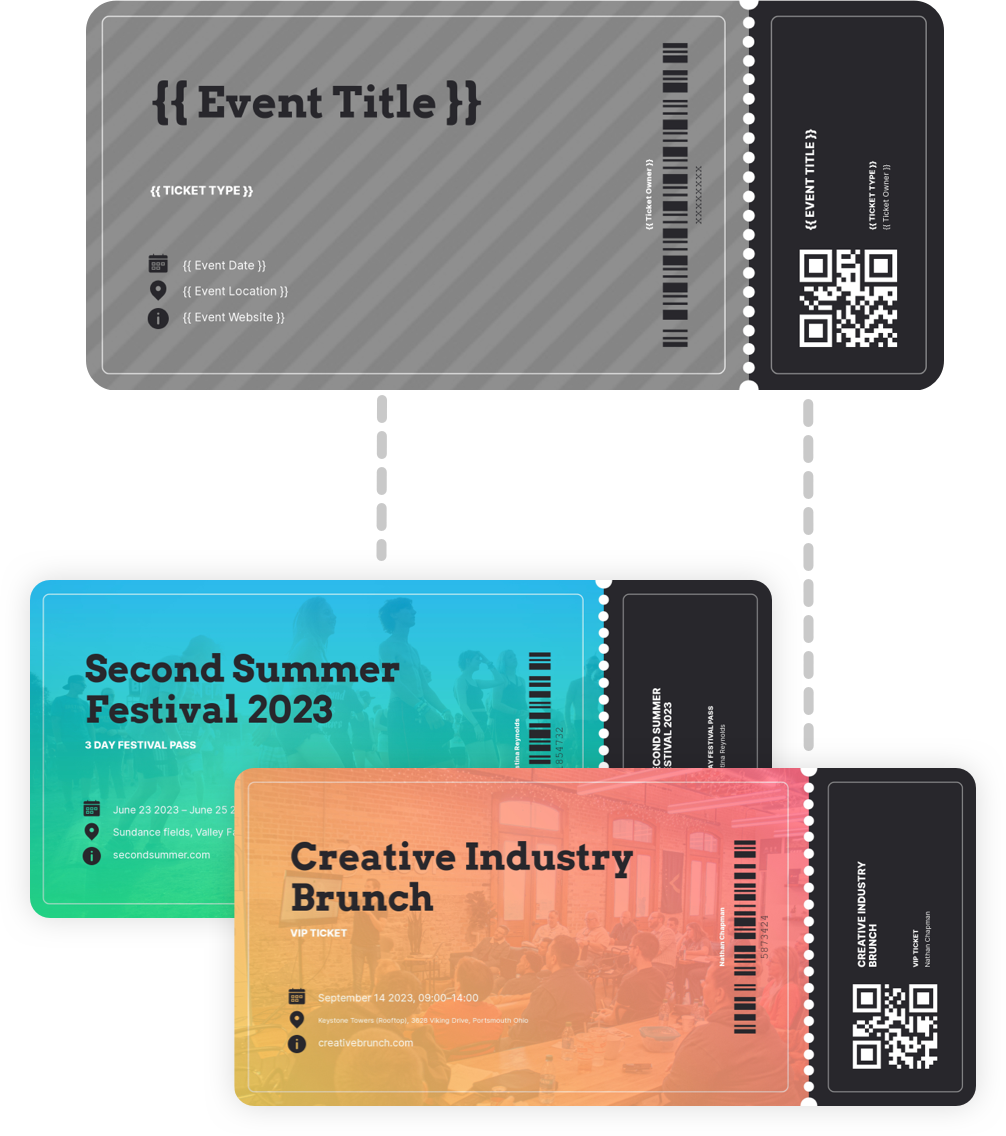 Example of a Placid PDF template and generated design variations