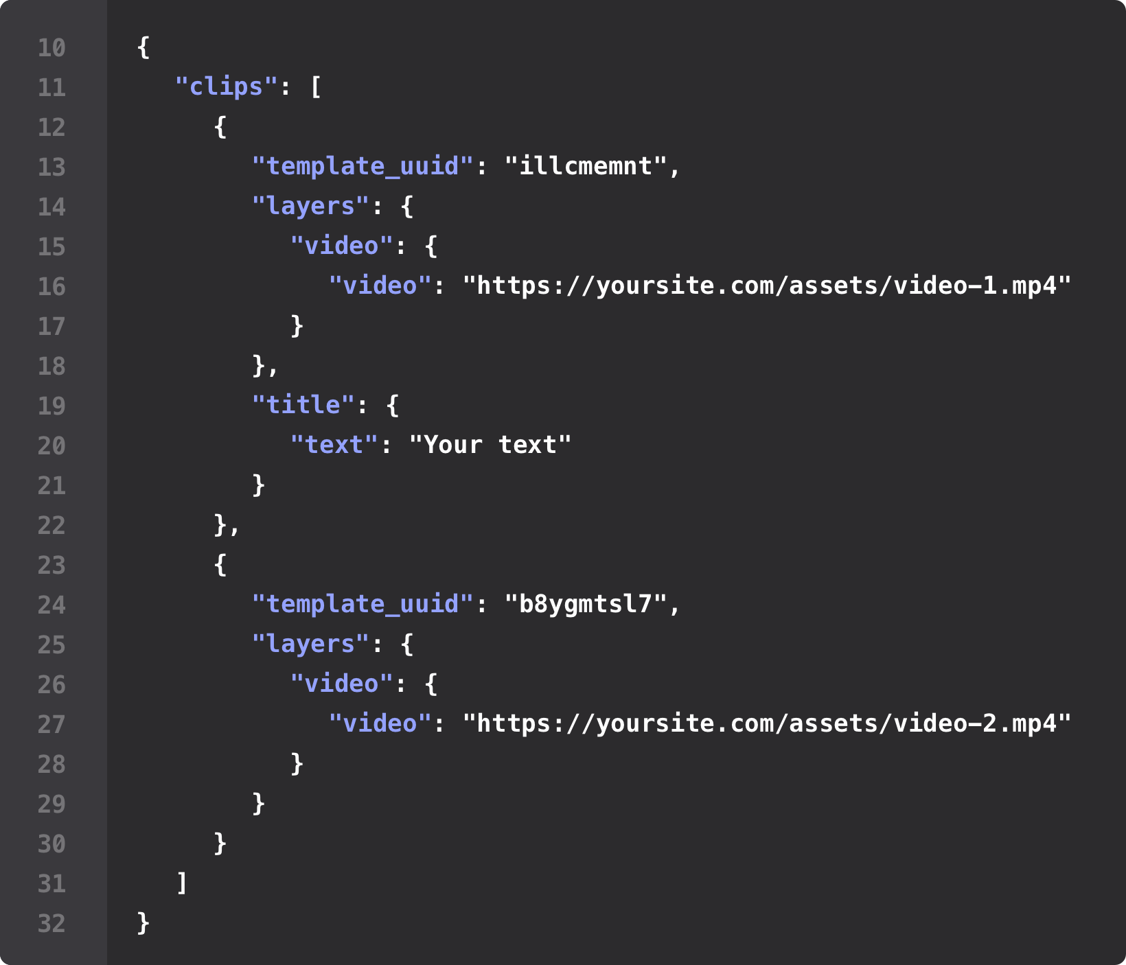 Placid REST API Json example